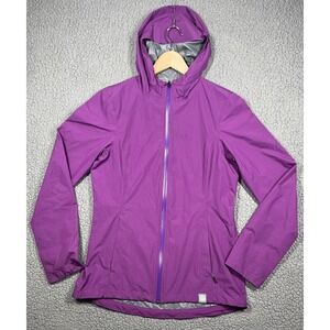 REI Co-Op Rainier Rain Jacket Women's Size S Purple Hooded Waterproof Packable